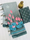 MG 391 Plain Linen Digital Printed Sarees Wholesale Shop In Surat